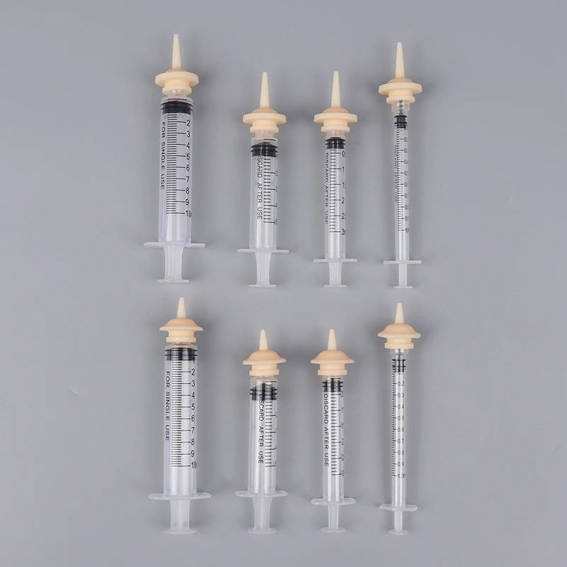 1PC 1/3/5/10ml Pet Feeding Nipple For Puppy Dog Cat Hamster Feeding Medicine Feeding Oral Syringe With Silicone Nipple Feeder