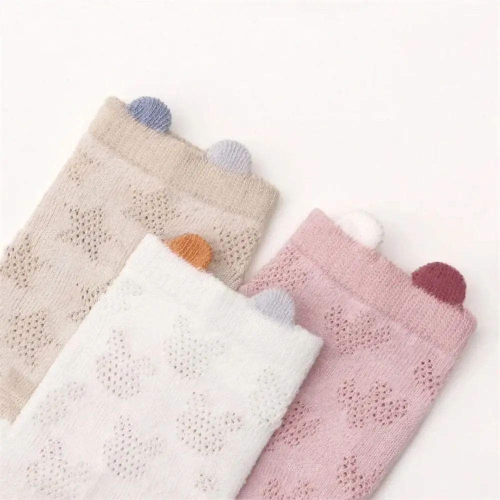 4Pairs/Set Cute Cotton Children Socks Thin Cartoon Mesh Short Sock Breathable Non-slip Boys Girls Floor Socks Spring Summer