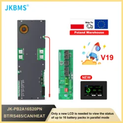 JKBMS JIKONG V19 Inverter Smart BMS 8S 16S 24V 48V 200A Lifepo4/Li-ion/LTO Active Balancer Household Energy Storage 2A