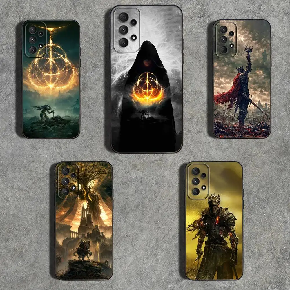حافظة هاتف D-Dark S-Souls-ES لهاتف سامسونج جالاكسي A 91,80,73,72,71,53,52,51,22,5G غطاء أسود ناعم مقاوم للصدمات
