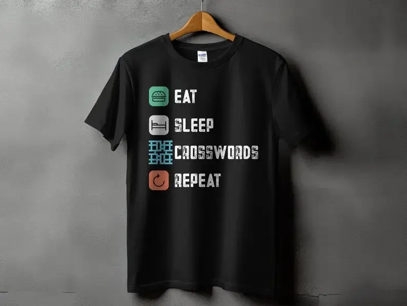 

Eat Sleep Crosswords Tee, Puzzle Lover