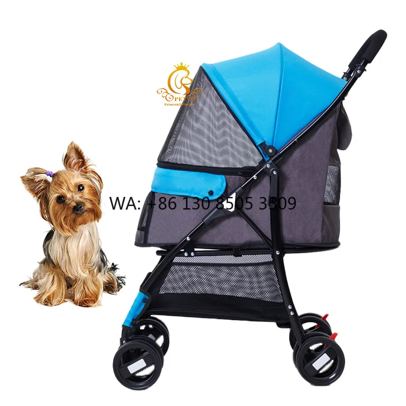 

EURVET Factory Low Price Pet Stroller For Travel Dogs Outdoor Jogging Trolley Pet Cart With Omni-directional Wheels