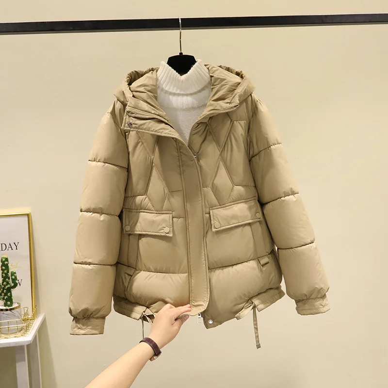 

Women Winter Cotton Padded Jacket 2025 Korea New Warm Thick Cotton Padded Coat Female Winter Hooded Parkas Coat Women Outwear