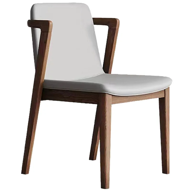

Italian solid wood dining chair walnut ash wood home back minimalist retro designer armchair