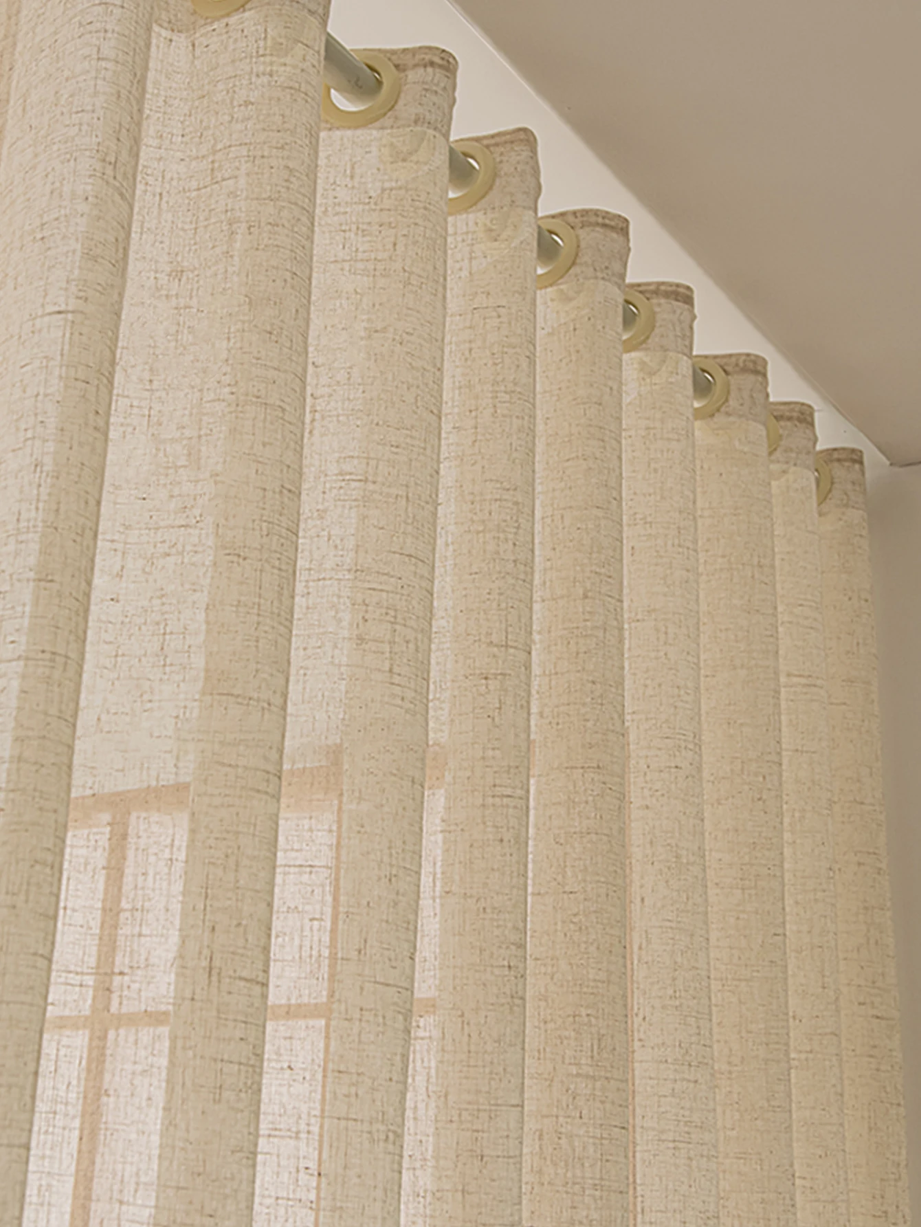 Voile Curtain All-in-one Style Boho Polyester Simple White Sheer Curtain for House Living Room Bedroom Office