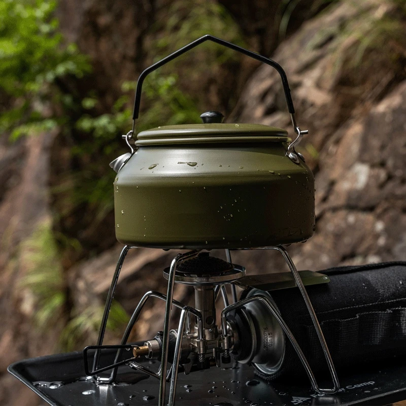 Portable Aluminum Camping Tea Pot&Coffee Kettle,Lightweight Outdoor Picnic Water Boiling Pot for Hiking,Backpacking and Brewing