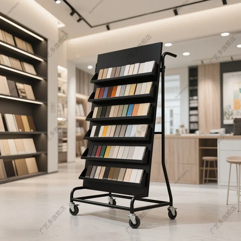 

Sample Book Display Rack Cabinet Door Panel Color Floor to Floor Display Rack Ecological Panel Aluminum Gusset Panel