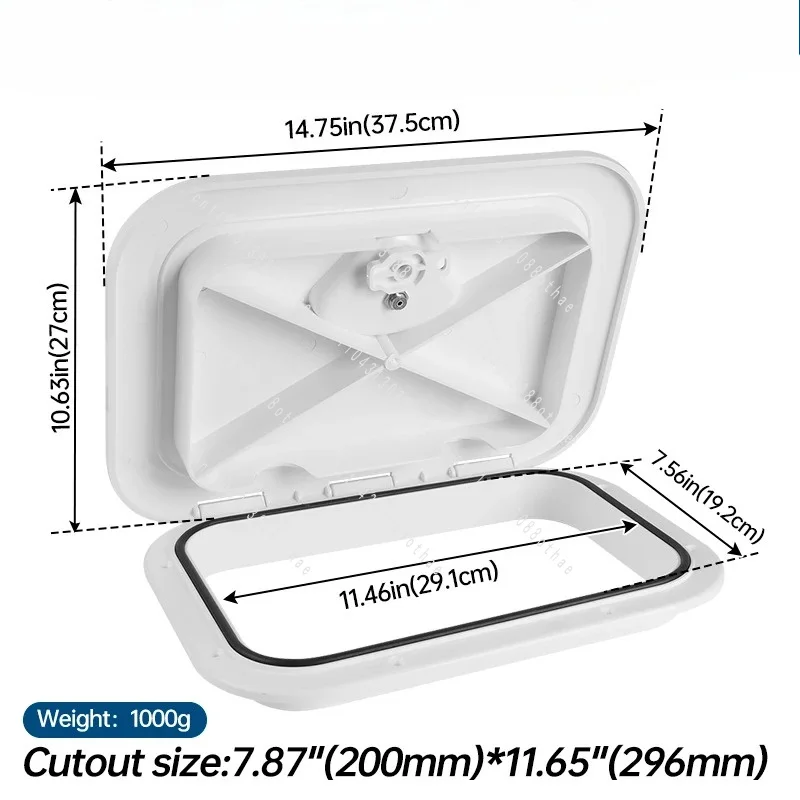 270-375mm Marine Boat Hatch with Key Security Access Door for Boat RV Storage Compartment Lockable Deck Hatch