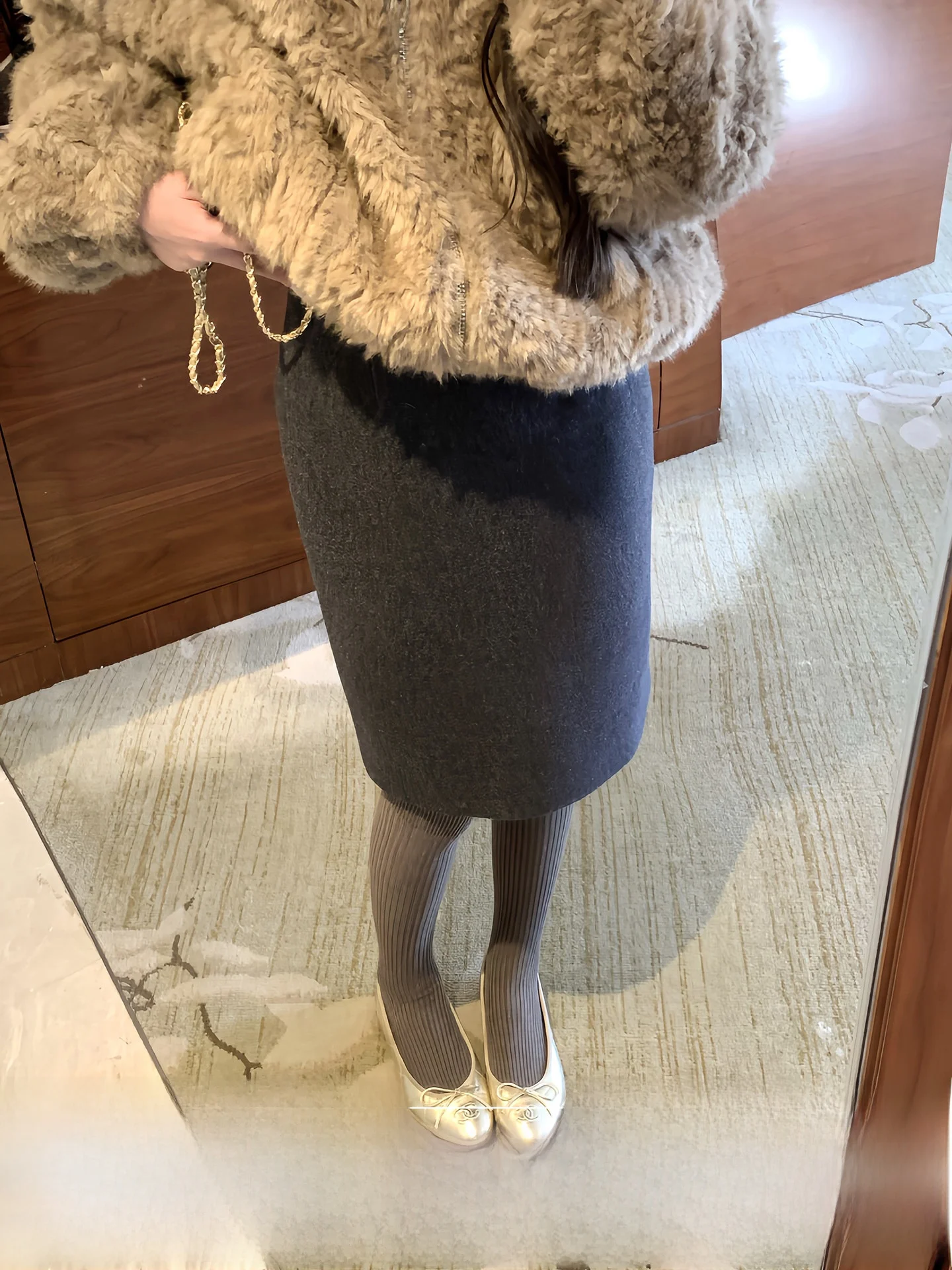 

Gray Bodycon Skirt Straight Tube Women's Fashionable All-Match Slimming Mid-Length Skirt Business City Commute Daily