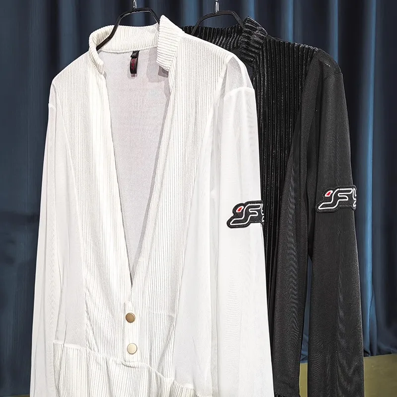 Adulto dança latina topos para masculino manga comprida profundo decote em v superior traje de dança latina prática profissional roupa dn22133