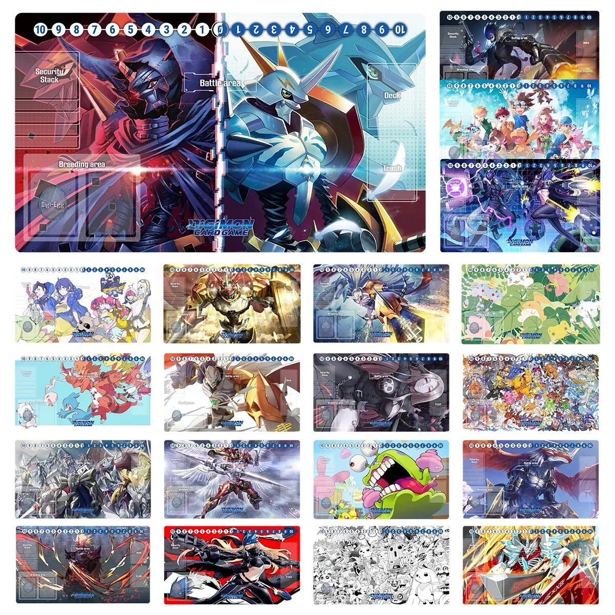 Digimon Playmat Omnimon Lady Devimon Beelzemon Imperialdramon Board Game Mat TCG CCG Trading Card Game Mat Anime Mouse Pad & Bag