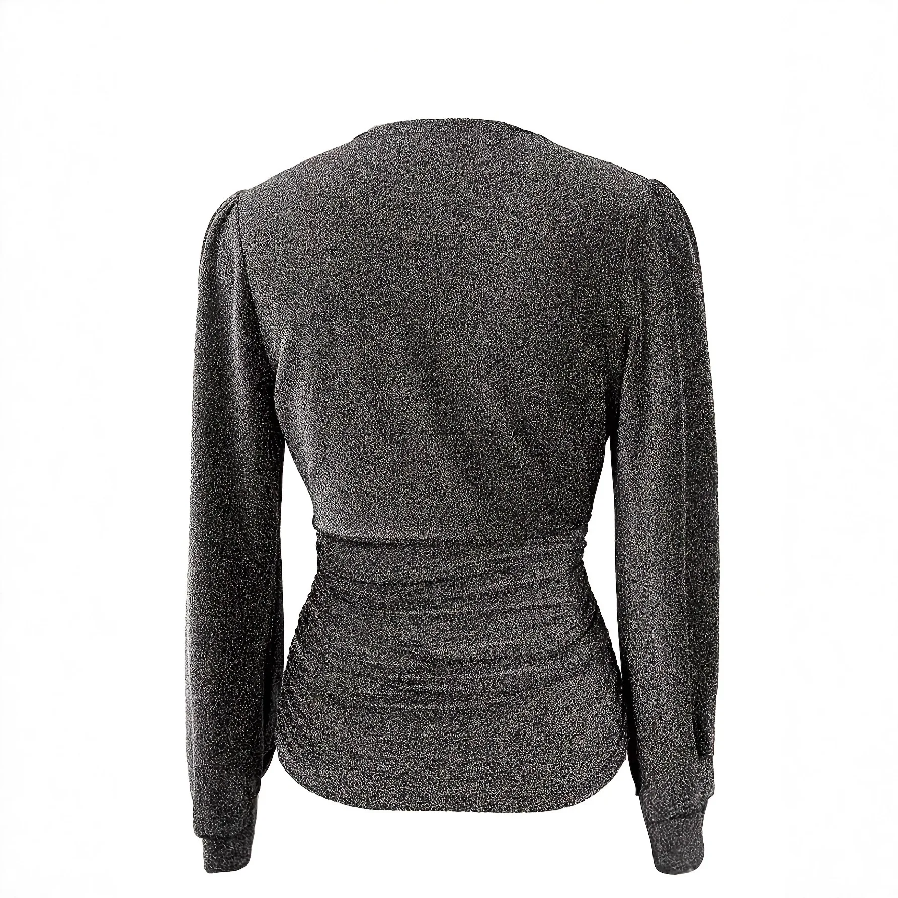 Elegant Long Sleeve Blouse for Women 2026 Spring Party Banquet Date Night Wear Dressy Top with Bow Detail