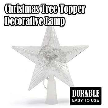 Lumières de dessus d'arbre de Noël à LED, étoile éclairée, décorations d'étoiles de fête, ornement extérieur multicolore, prise EU et US, 110V, 220V