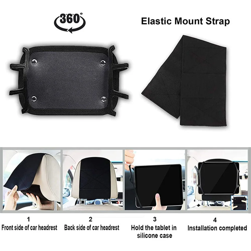 Car Back Seat Bracket Tablet Stand Comfortable To Use Silicone Bracket Easy To Use 30g Car Headrest Tablet Support Car Holder