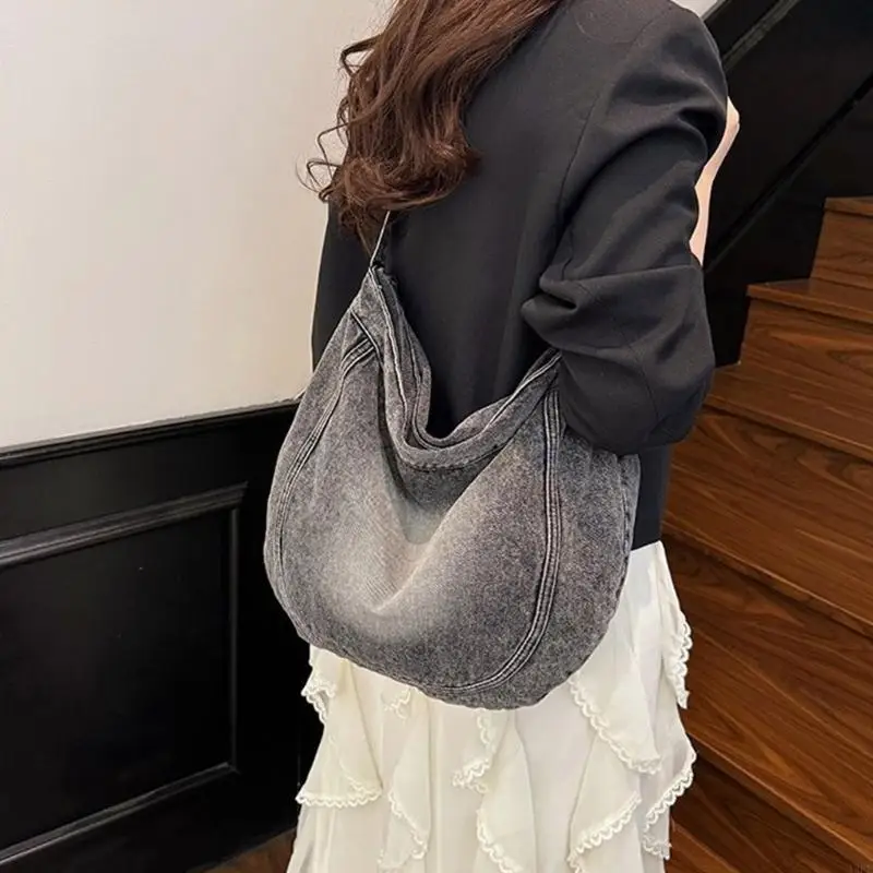 

Женская сумка через плечо, большая вместительная сумка-мессенджер, школьная сумка для студентов, сумка для покупок, джинсовая на