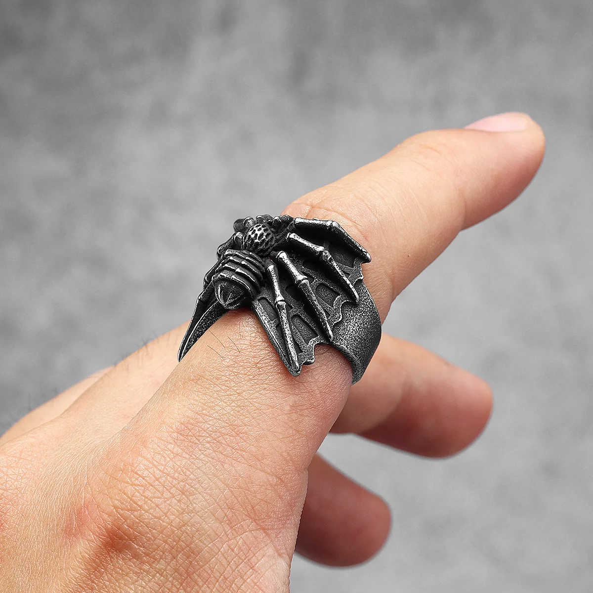 Vintage Black Animal Spider Men Rings Stainless Steel Women Jewelry Punk Rock Cool Stuff Fashion Accessories Gift Wholesale - view 3