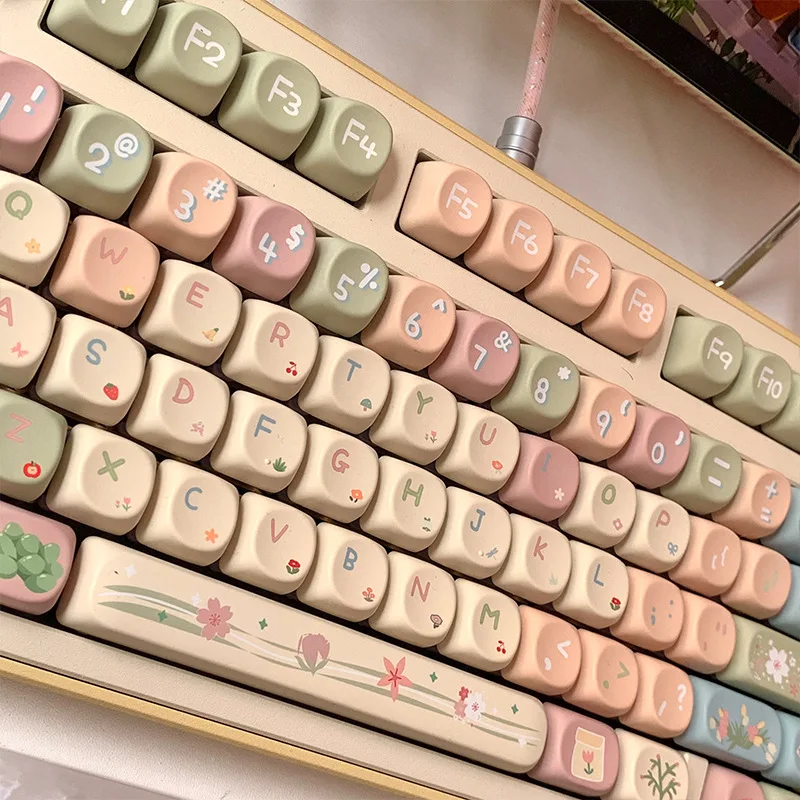 SOA Highly Beautiful Flower Season Mechanical Keyboard Keycaps MOA Keycaps 141 Keys