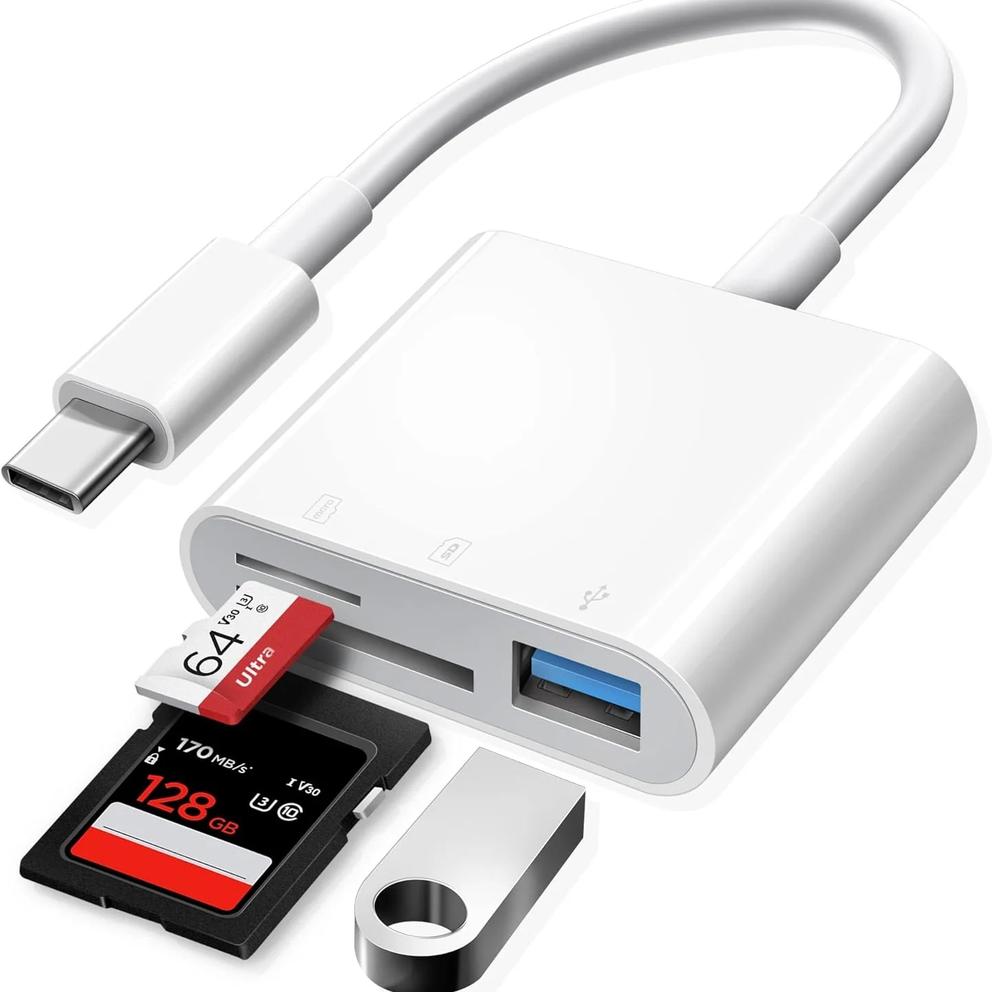 

10 шт. 3 в 1-концентратор USB-адаптер для камеры со считывателем SD-карт Plug And Play Trail Game Camera поддерживает адаптер для SD TF-карты для iPad