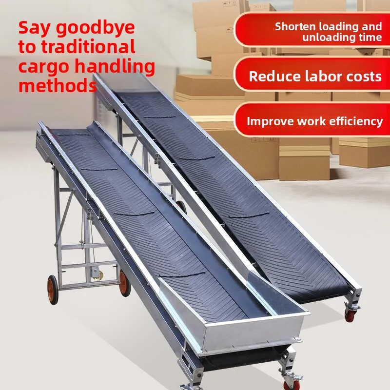 YJQ enclosure small conveyor detachable folding conveyor belt assembly line bulk material anti-skid conveyor belt