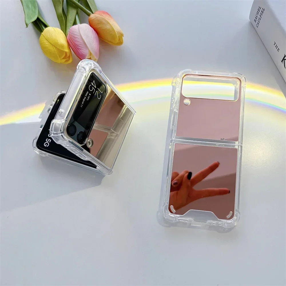 Luxuriöse Handyhülle mit Make-up-Spiegel für Damen und Mädchen, passend für Samsung Galaxy Z Flip 3 4 5 6 7 FE Flip7 Flip6 5G, schlanke, robuste Schutzhülle. – Detail 10