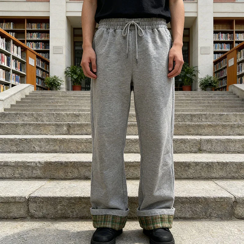 Mode Punk Hip Hop Gerade Hosen INS 2000er Jahre Europa Amerika Herbst Winter Plaid Vintage Rock Lose Frauen Casual Sport hosen