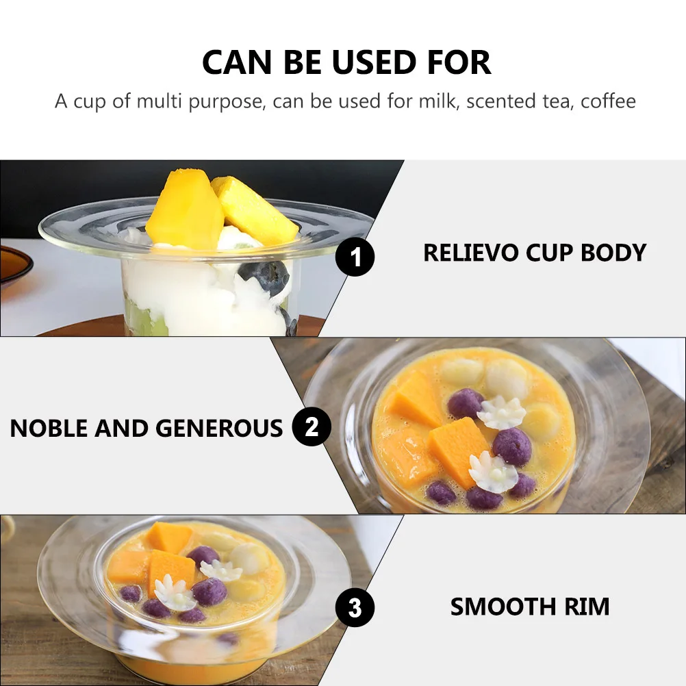 

1Pcs Sweet Dessert Bowl Straw Hat Shape Glass Fruit Serving Bowl for Vegetable Household Transparent Kitchen Food