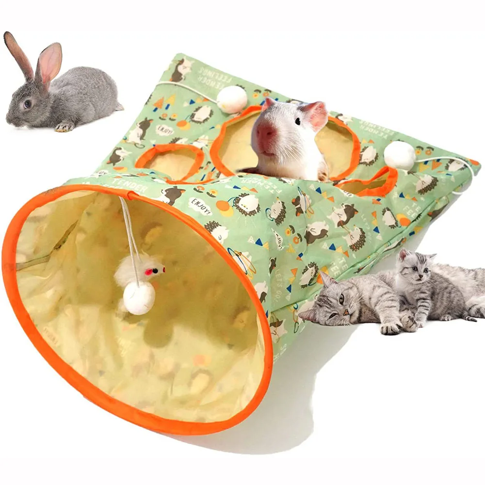 Pet Toys Cat Burrow Bag Cat Tunnel Rolling Dragon Ring Paper Cat Burrow Cat Interactive Play Cat Toys