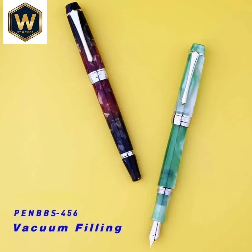 

PENBBS 456 Fountain Pen - Vacuum Filling, Golden/Silver Blade Nib F 0.5, Resin Designer Style, Low Discount Cheap Ink Pen