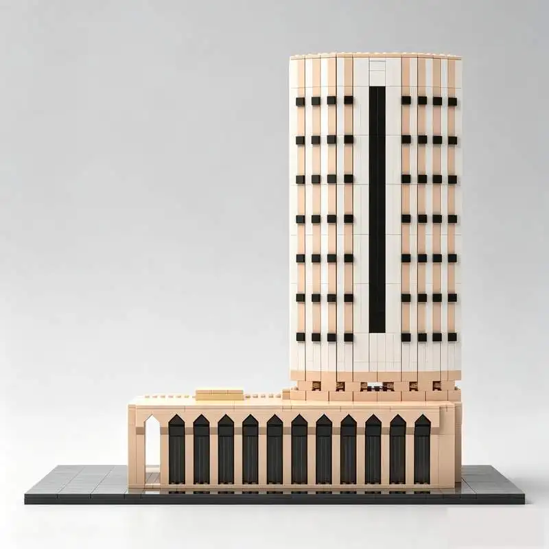 1280PCS Chamber Of Commerce Industry Building Model MOC Custom Puzzle Architecture Building Blocks Assembly Toy Creative Gifts