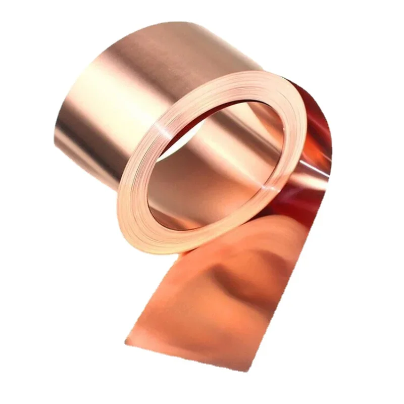 1Meter T2 Copper Sheet Belt Roll Pure Red Copper Plate 0.05~1mm Ultra-thin Copper Foil Strip Grounding Conductive Heat Sink