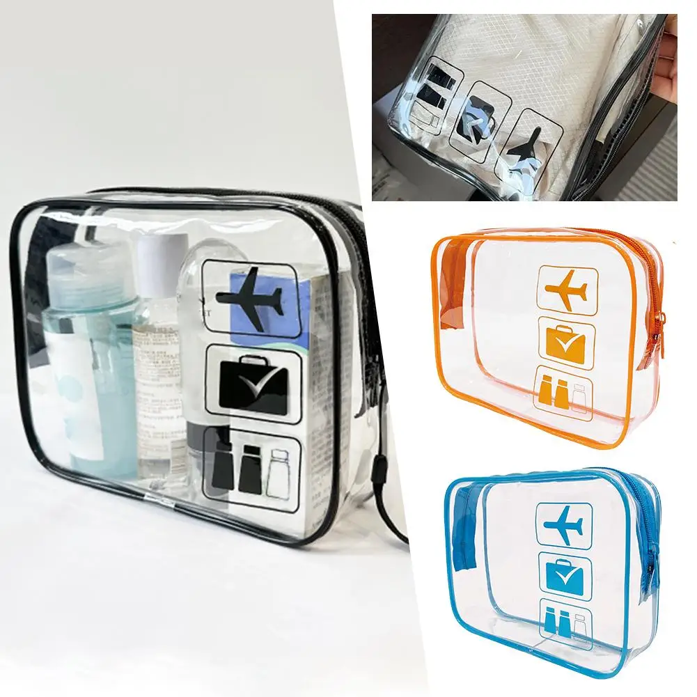 

Transparent Storage Bag with Zipper Large Capacity Dustproof Bag Wash Cosmetic Toiletry Organizer PVC Bags Storage E6D5