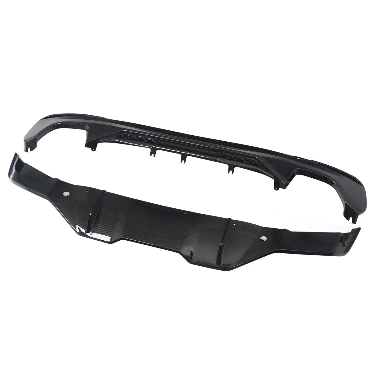 Diffuser Lip Fit For BMW G30 20i 530i 540i Carbon Like Rear Bumper M Sport 2017-2021 Rear Bumper Lip Diffuser Spoiler