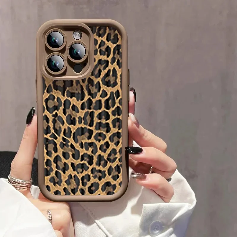 Fashion Brown Black Leopard Print Phone Case For Xiaomi 11 Lite 5G NE 14 13T 13 12T 12X 12 Poco F5 X3 X5 X6 M6 F6 Pro Soft Cover