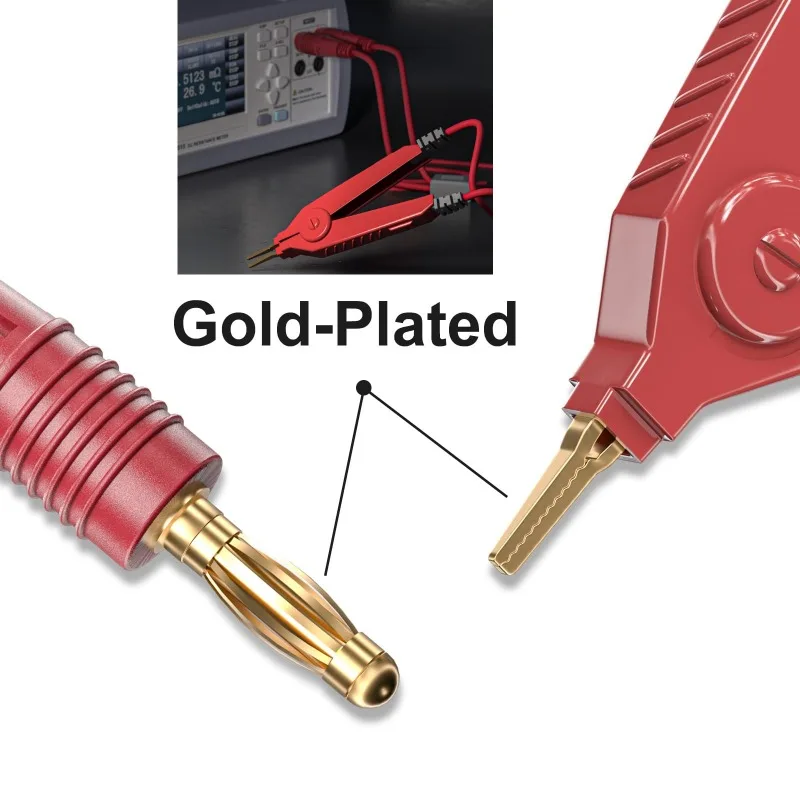 

Для LCR сопротивления кельвина тестовые зажимы щупы 4-проводная безопасная вилка типа «банан» новый