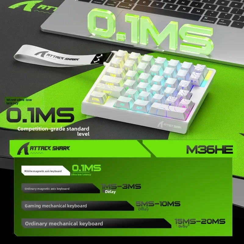 Attack Shark M36HE Magnetic Switch Keyboard 8k 0.1ms Low Latency One-handed Gaming Keyboard Stable Non-disconnect Performance