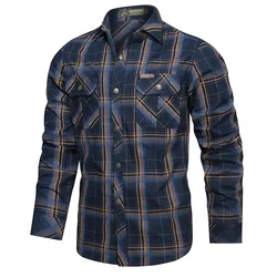 2025 spring and autumn new cotton plaid long-sleeved shirt men's casual casual shirt men's casual shirt