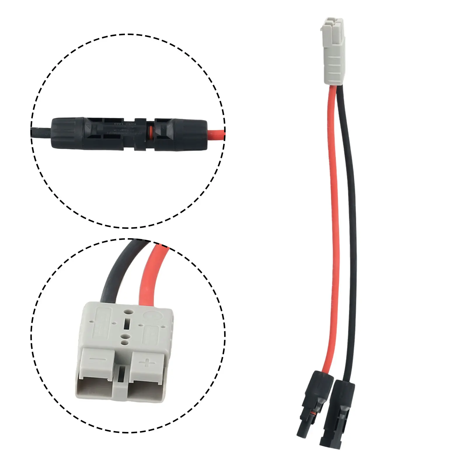 1pc Y Adaptor Connector 30cm 50 AMP Plug To Solar Panel Cable Pvc Y Adaptor Connector Charging Plug Power Adapter Connection