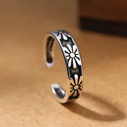 925 Silver Three Flower Open Rings For Women Wedding Jewelry Accessories and Jewellery