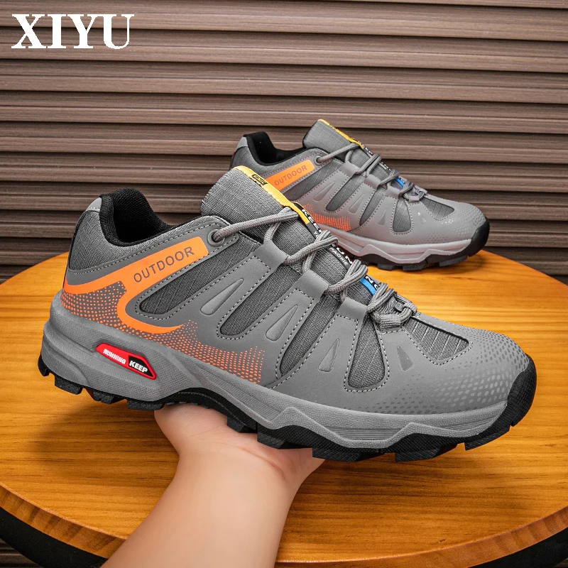 

XIYU Men's Hiking Shoes - Breathable Mesh Outdoor Shoes Lace-up Lightweight Durable Men's Hiking Hunting Tactical Sports Shoes