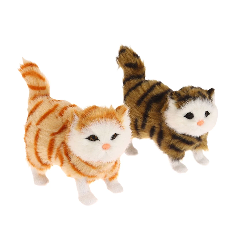 1PC Soft Stuffed Kitten Model Simulation Cat Plush Toys Fake Cat Realistic Animals For Kids Girls Birthday Valentine\'s Day Gift