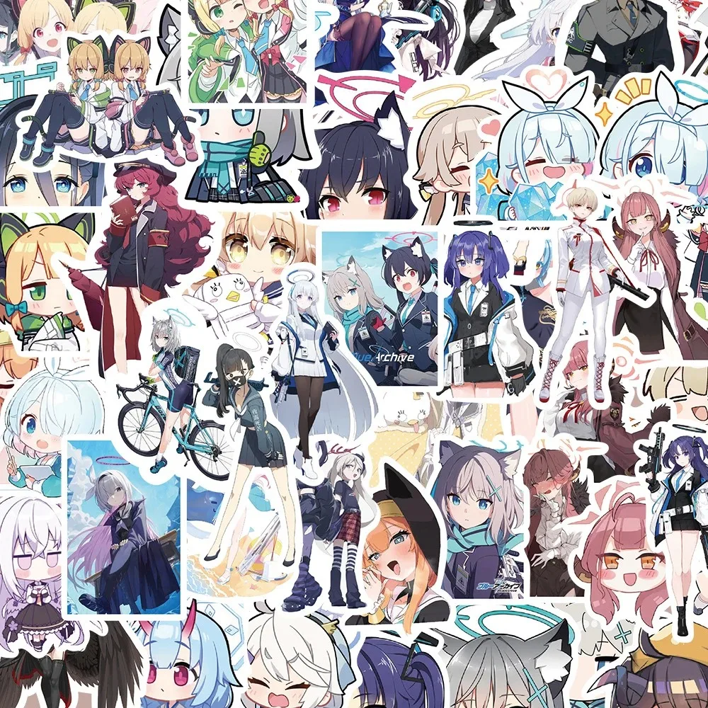 10/30/50pcs Blue Archive Cartoon Stickers Hoshino Shiroko Sticker Anime Aesthetics Laptop Skateboard Phone Luggage Anime Decals