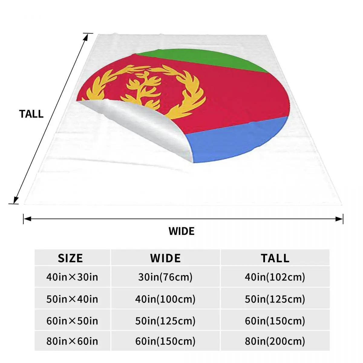 Flag Of Eritrea Blankets Fleece Sofa Throw Blanket Multi-function for Couch Bedding Office Throws Bedspread Quilt