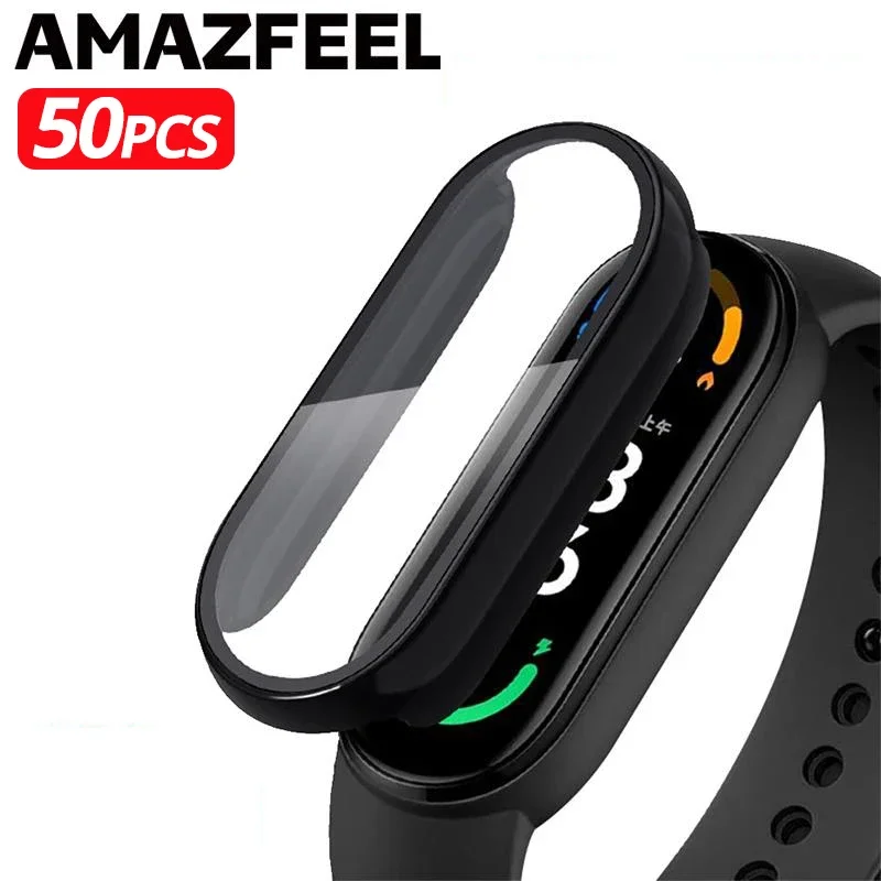 

50pcs Case for Mi Band 7 6 Screen Protector Cover Film for Xiaomi Mi Band 7 6 5 Smart Band Miband 7 8 Bracelet Protective Bumper