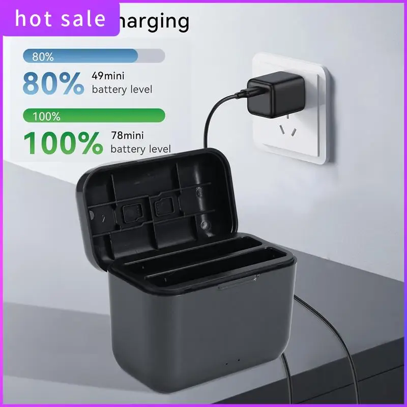 ELEC-Fast Battery Charger For Insta360 X4 Quick Portable 2 Channel Battery Charge Storage Station Can Store Misro SD Card