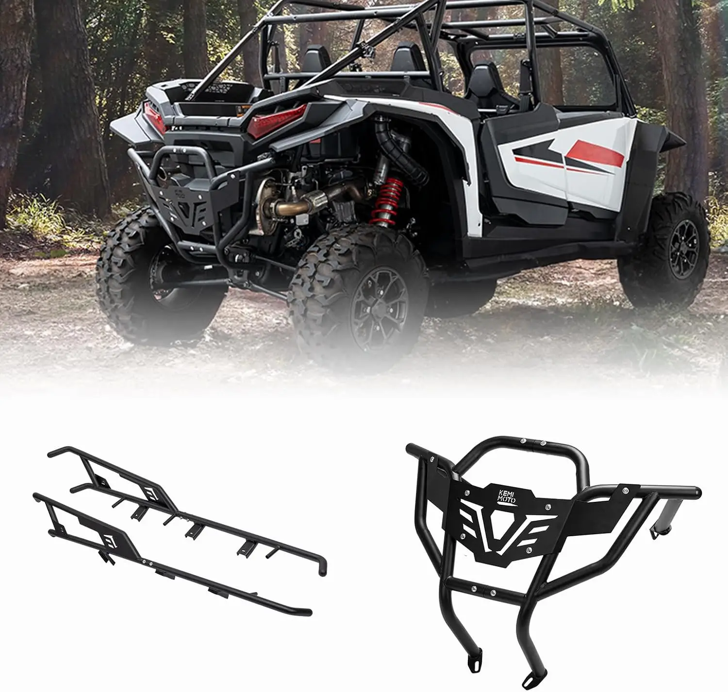 Nerf Bars Rock Sliders & Rear Bumper for 2024-2025 Polaris RZR XP 1000/XP 4 1000, 1.5
