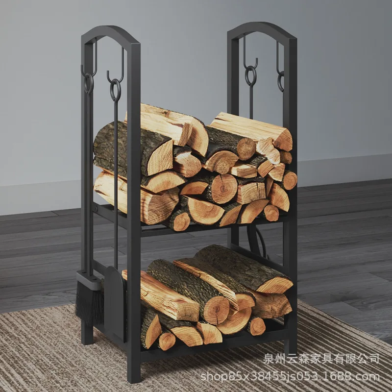 European wrought iron oven tools fireplace rack accessories firewood stove tools four-piece set firewood