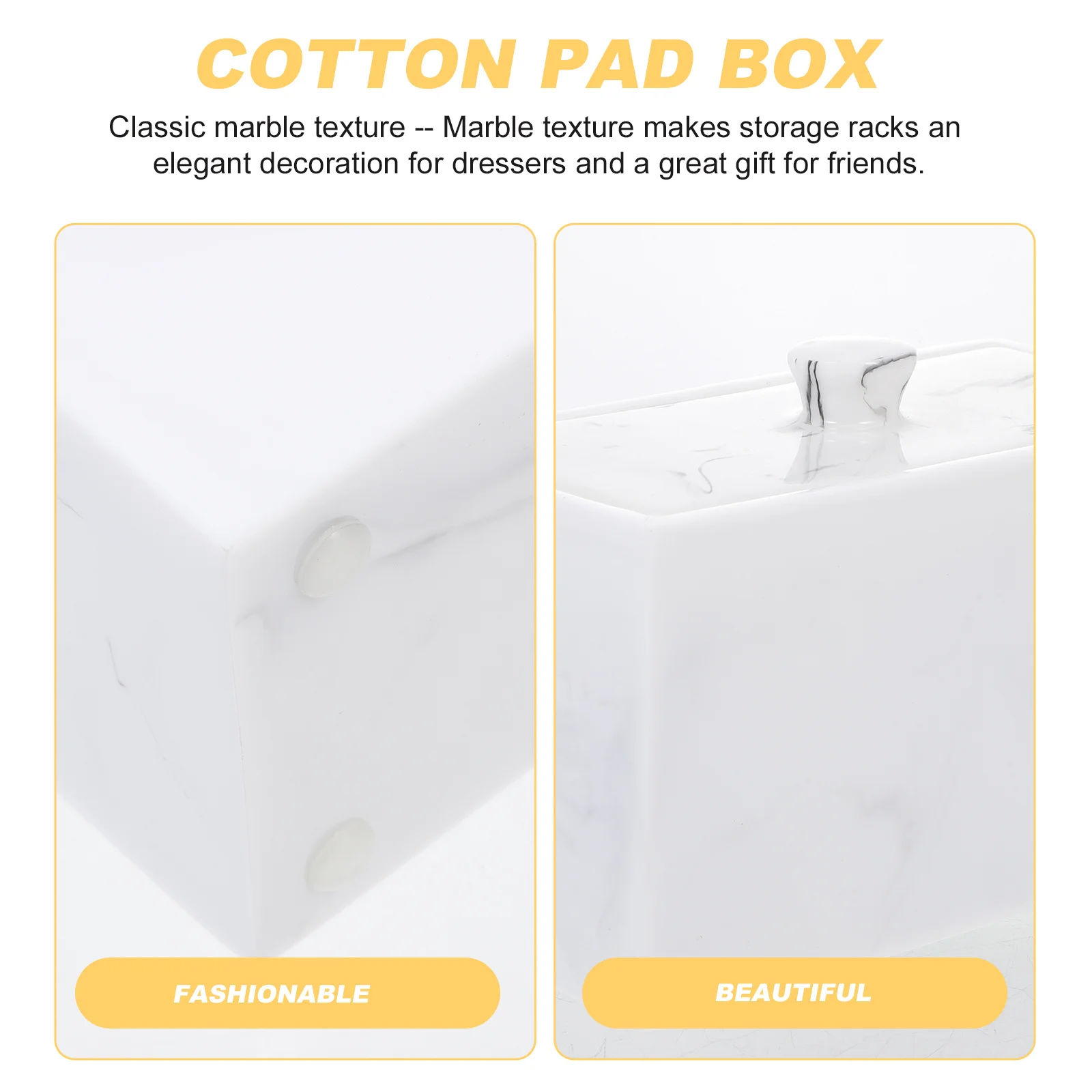 

Marble Vein Nail Tool Storage Box Desktop Cotton Pad Organizer Resin Storage Container Sundries Holder