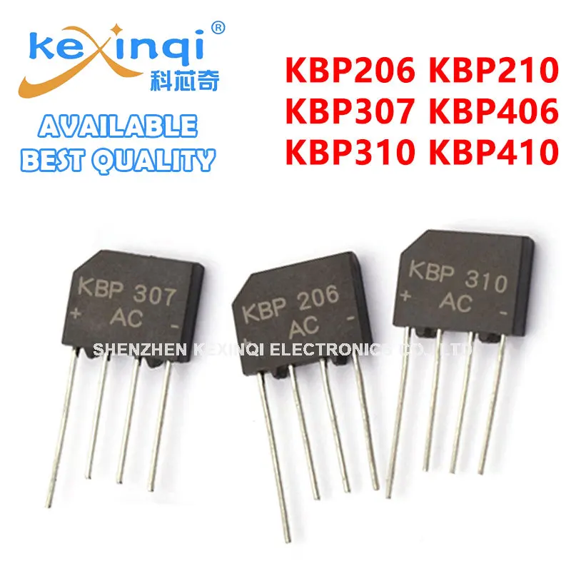 10PCS KBP310 1000V 3A bridge rectifier KBP206 KBP210 KBP307 KBP406 KBP310 KBP410 Flat bridge 2A 3A1000V stack rectifier  new