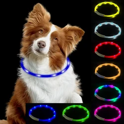 Night Luminous Charge Collar Led Usb Dog Collar Dog Loss Prevention Pet Accessories Night Safety Flashing Glow  Collar