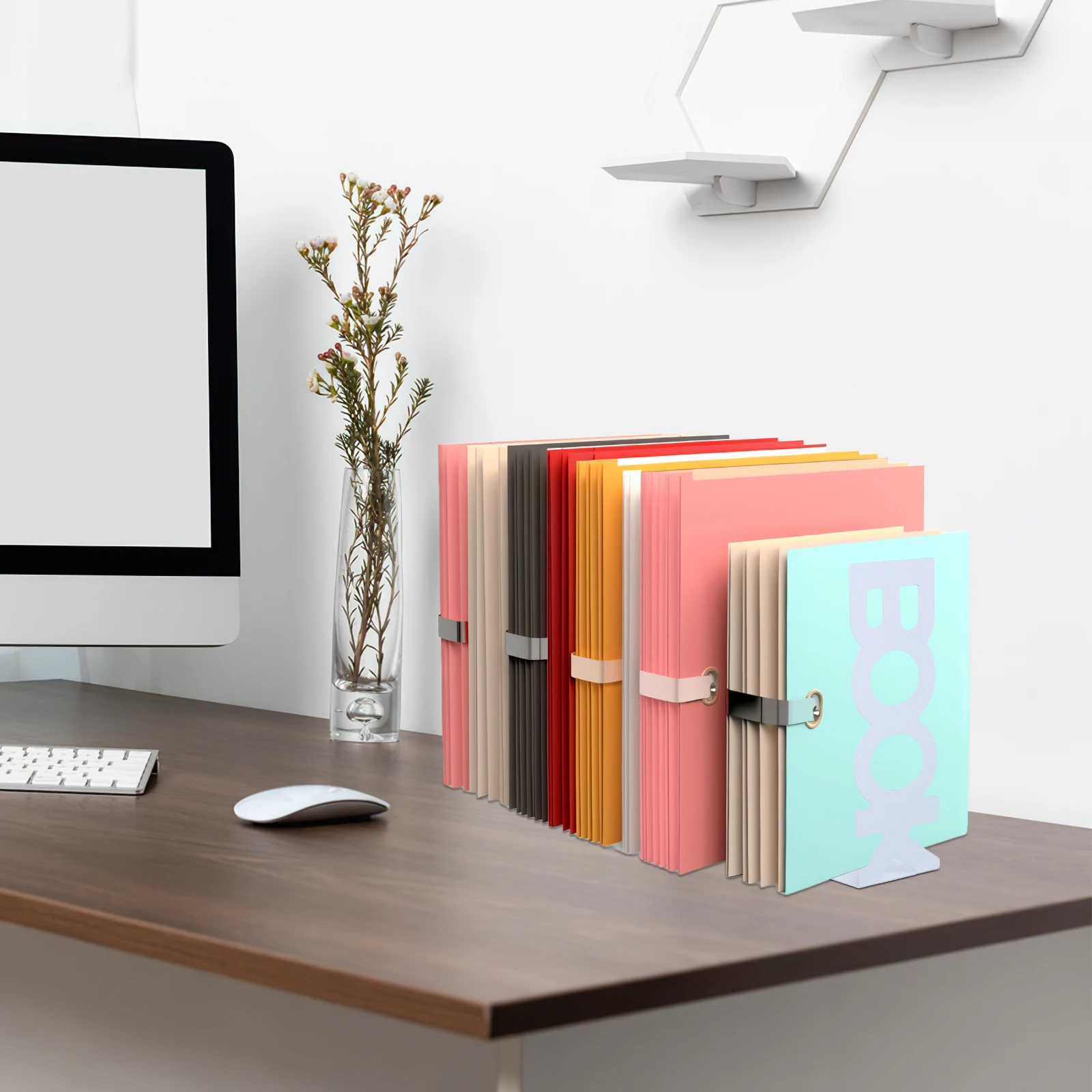 

4pcs Metal Bookends Heavy Duty Non-Slip Decorative Ends For Shelves Sturdy Book Holders Office Home Libraries Aesthetic Book